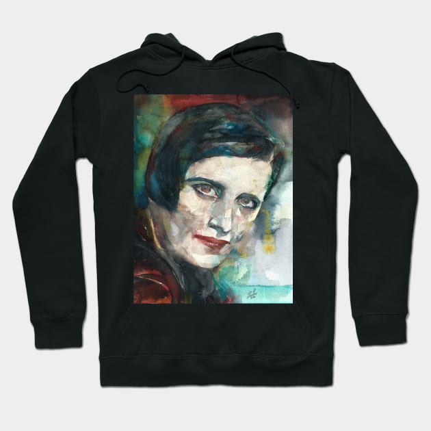 AYN RAND watercolor portrait .2 Hoodie by lautir